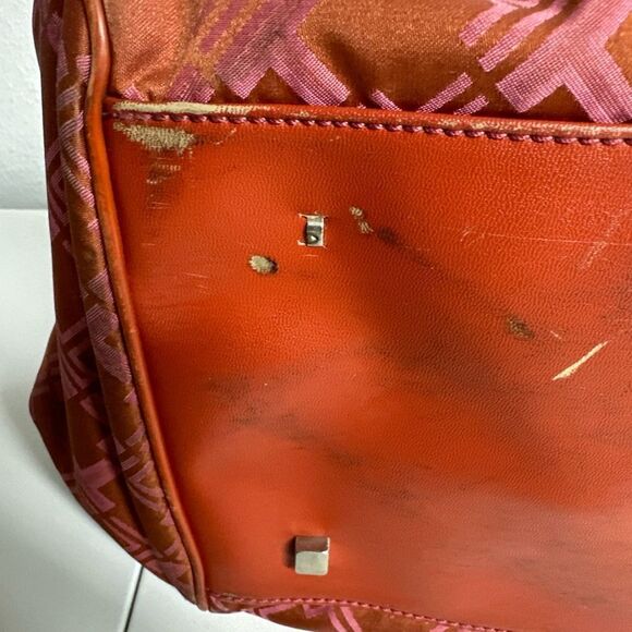 TUMI T Monogram Jacquard Nylon Canvas Framed Weekender/Carry-On Duffle Rose Pink - Picture 12 of 16